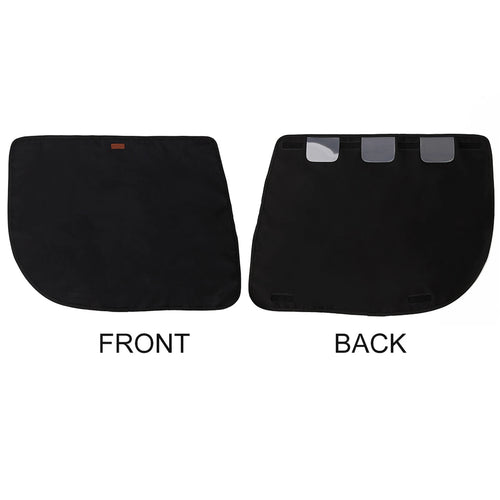 Dog car door protector shielding interior trim from claws and muddy paws