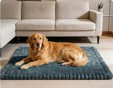 Golden retriever resting on the Ironbark RoadDeck Comfort Mat on the floor at home