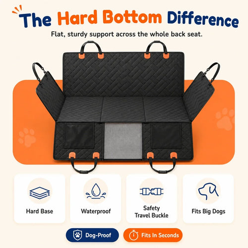 Ironbark RoadDeck dog car seat cover installed in a vehicle