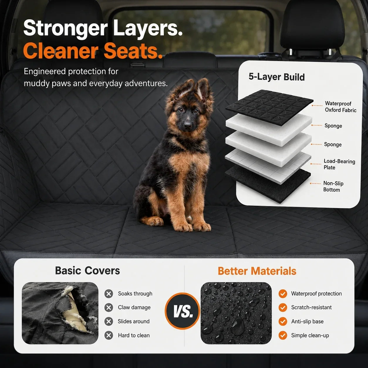 Ironbark RoadDeck rear-seat dog hammock and protector